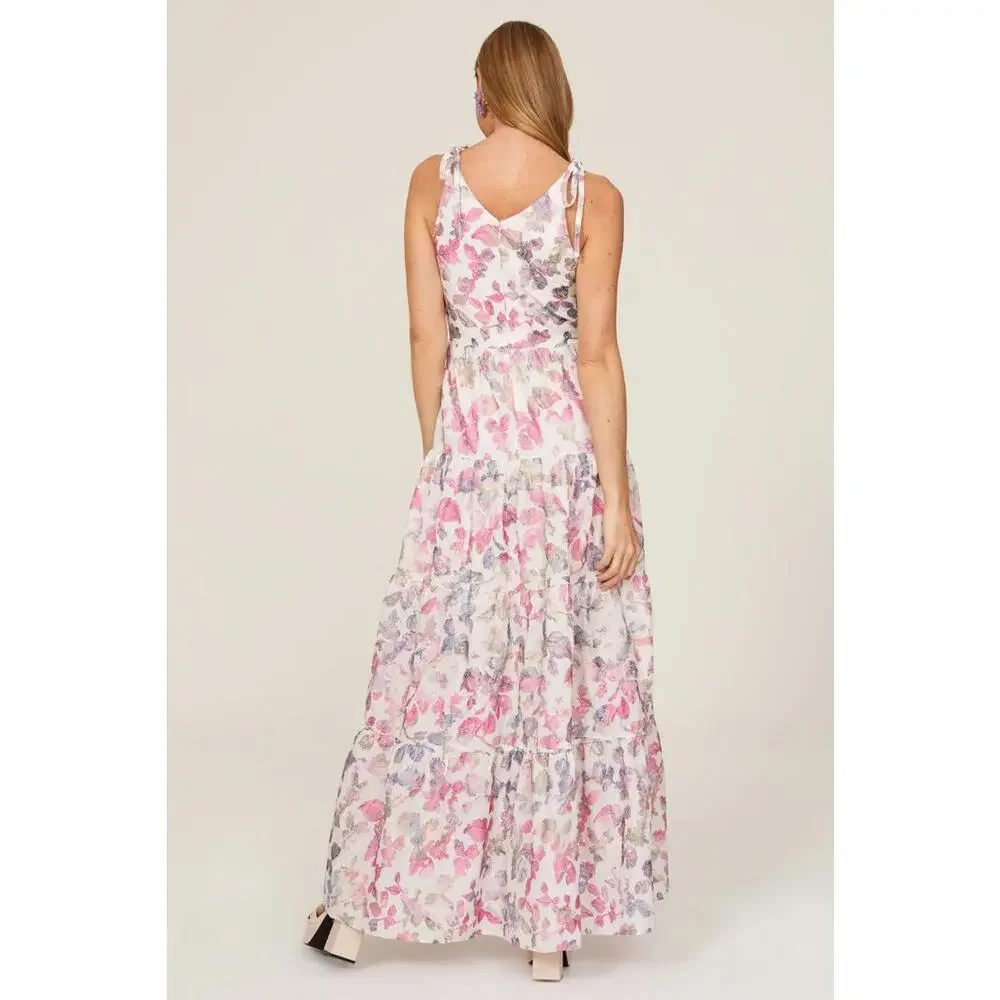 Dress The Population Floral Pearl Maxi Dress (With Loose Threads/Fraying) - Picture 3 of 9